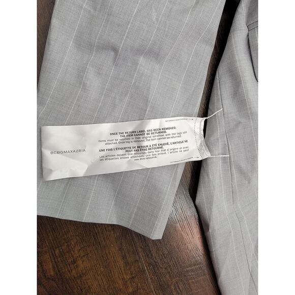 Maeve Reilly x BCBGMaxAzria Formosa Lace-Up Blazer Sz Medium Gray Striped NWT - Picture 9 of 12